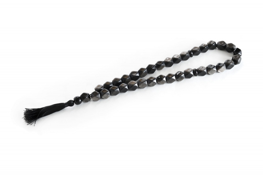 Четки граненые "Удача" черный камень с лунным оттенком, Давыдов С. Четки граненые "Удача" черный камень с лунным оттенком, Давыдов С.