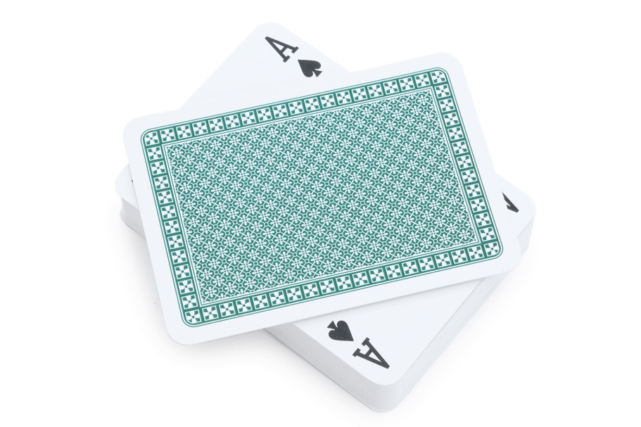 Карты игральные Кейтс 100% пластик, зеленая рубашка, 55 карт купить в Санкт-Петербурге