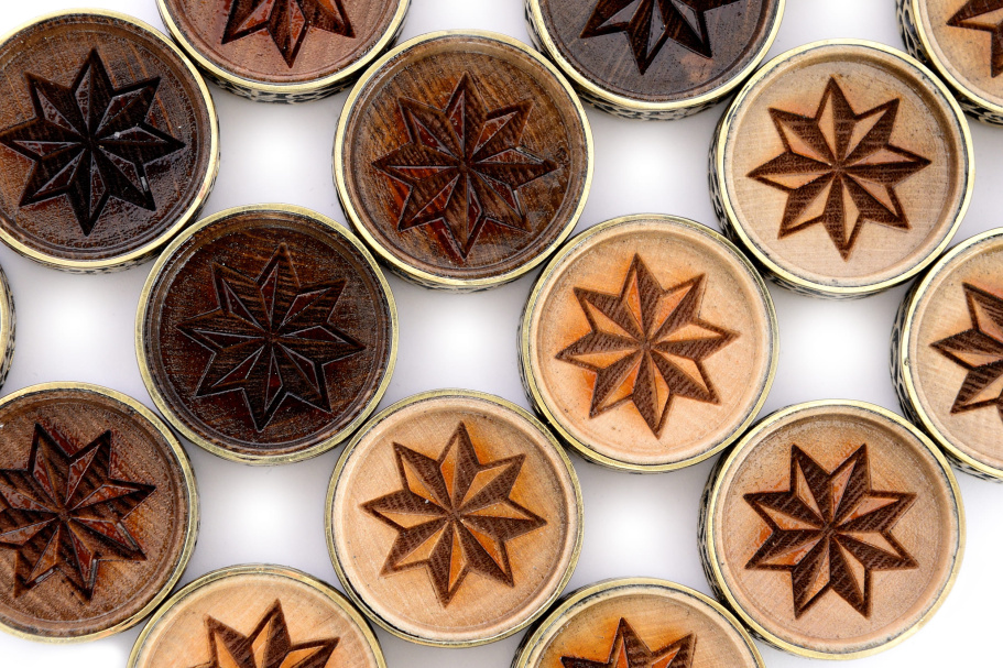 Набор фишек для нард "Звезда" с бронзой, 29 мм, Harutyunyan купить в Санкт-Петербурге