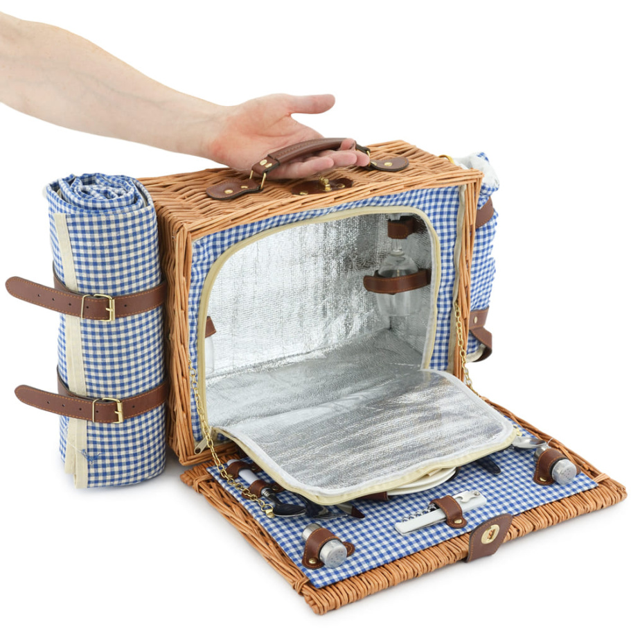 Корзина для пикника "Кассандра" (на 2 персоны) с пледом купить в Санкт-Петербурге