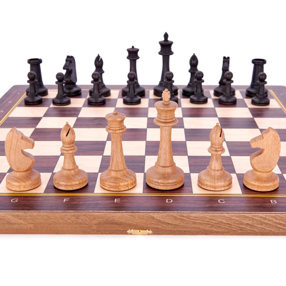 Шахматы складные "Турнирные" малые бук, WoodGames купить в Санкт-Петербурге