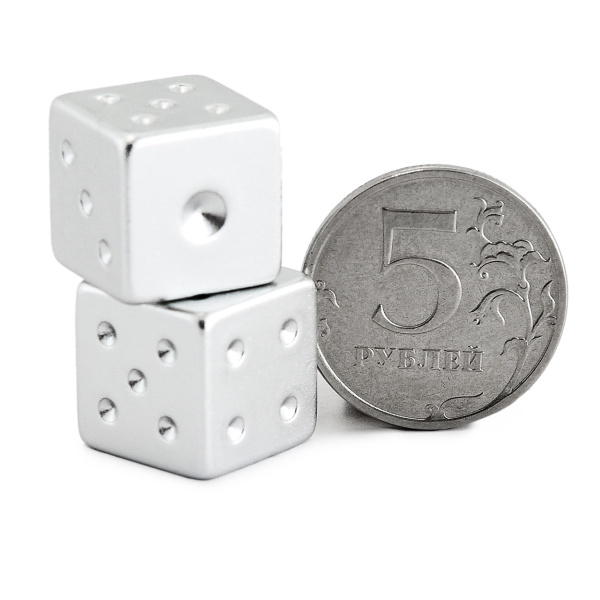 Кости игральные "Премиум" металл, серебристый, 15 мм (2 шт.) купить в Санкт-Петербурге