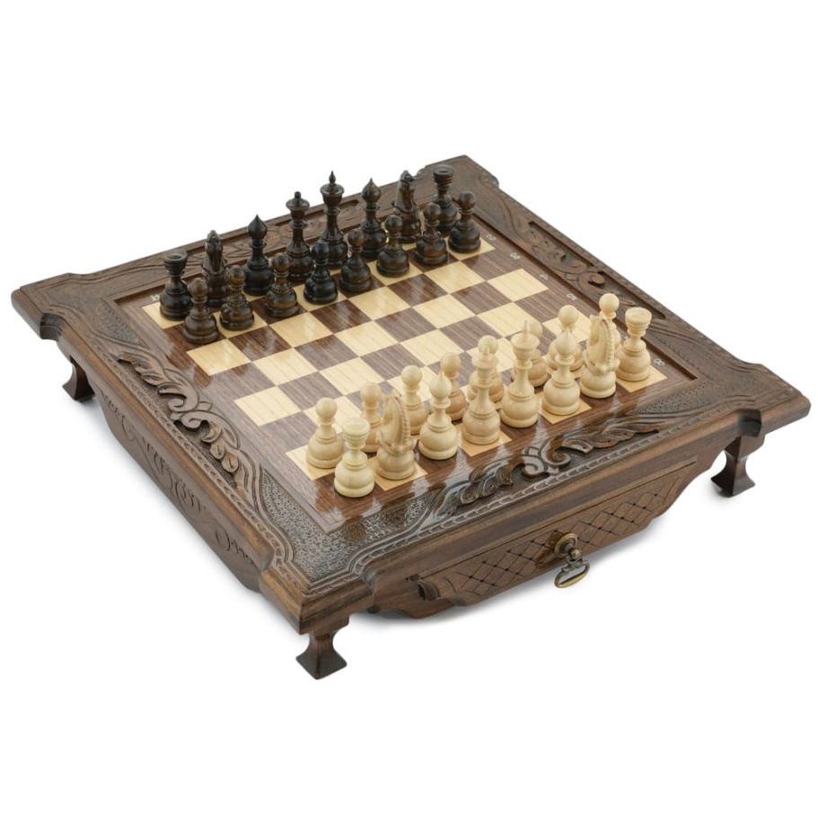 Шахматы резные в ларце с ящиками "Simba" 40, Harutyunyan