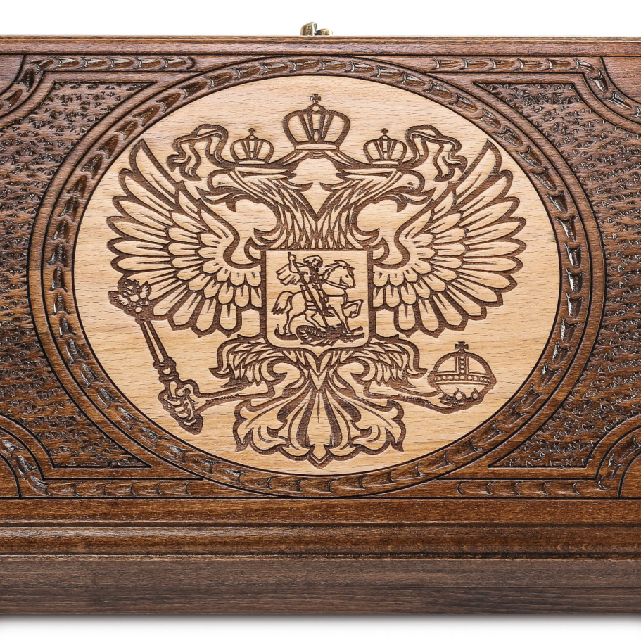 Нарды резные Рэкто "Герб России" малые 40, Harutyunyan купить в Санкт-Петербурге Нарды резные Рэкто "Герб России" малые 40, Harutyunyan купить в Санкт-Петербурге