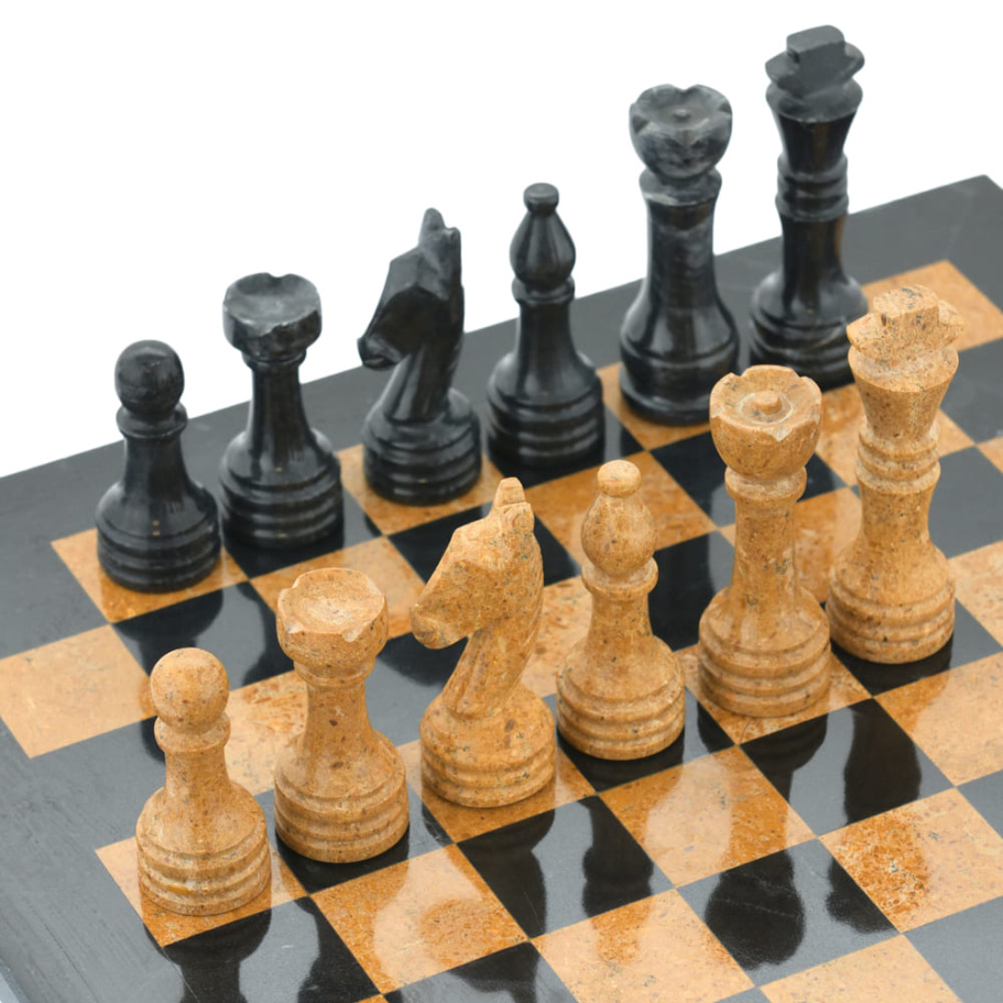Шахматы из камня "Илион" мрамор и ракушечник 30 купить в Санкт-Петербурге
