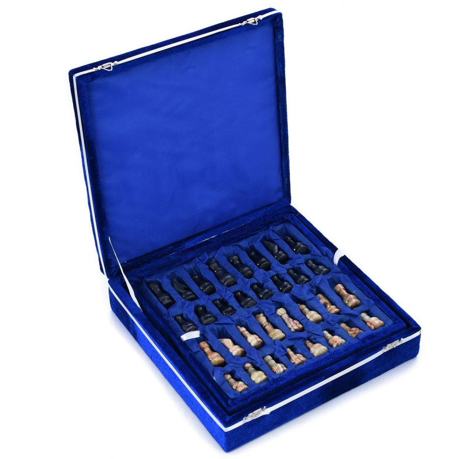 Шахматы каменные "Карфаген" темный мрамор и оникс 25 купить в Санкт-Петербурге