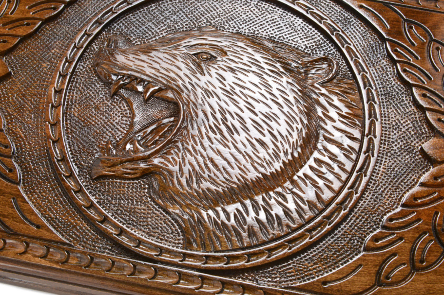 Нарды резные "Оскал Медведя " большие 60, Harutyunyan купить в Санкт-Петербурге