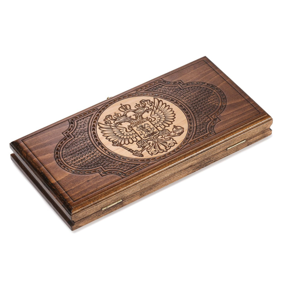 Нарды резные Рэкто "Герб России" малые 40, Harutyunyan Нарды резные Рэкто "Герб России" малые 40, Harutyunyan