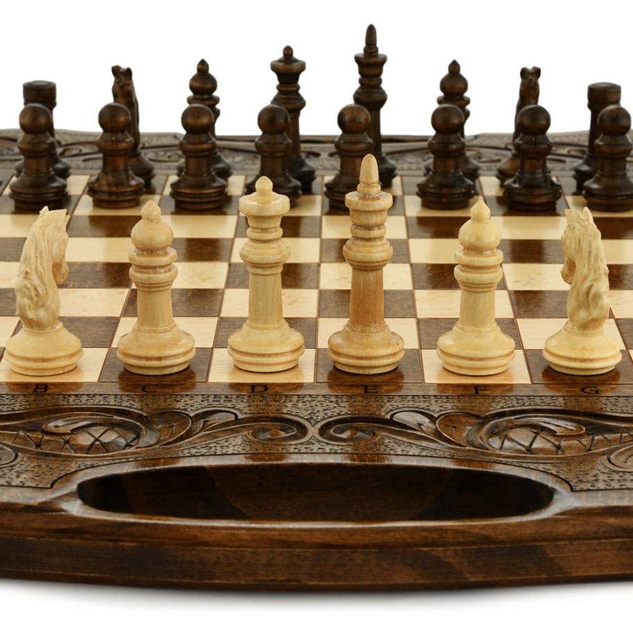 Шахматы + нарды резные "Королевские" 60, Harutyunyan купить в Санкт-Петербурге