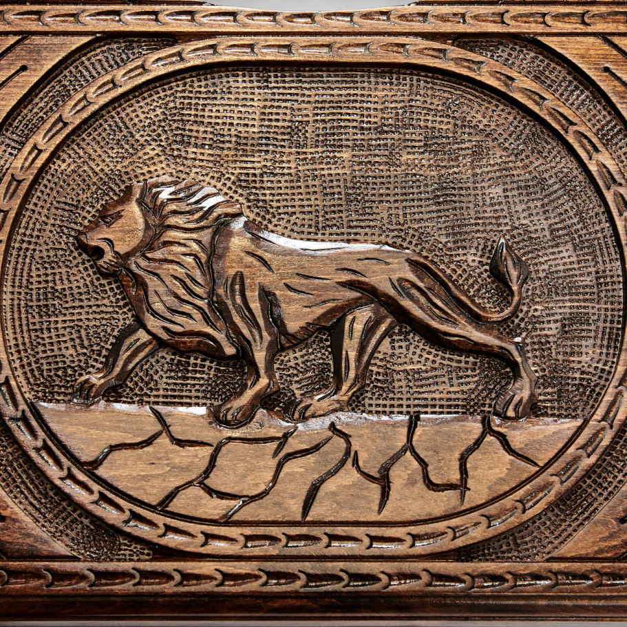 Нарды резные "Лев" Средние 50, Harutyunyan купить в Санкт-Петербурге