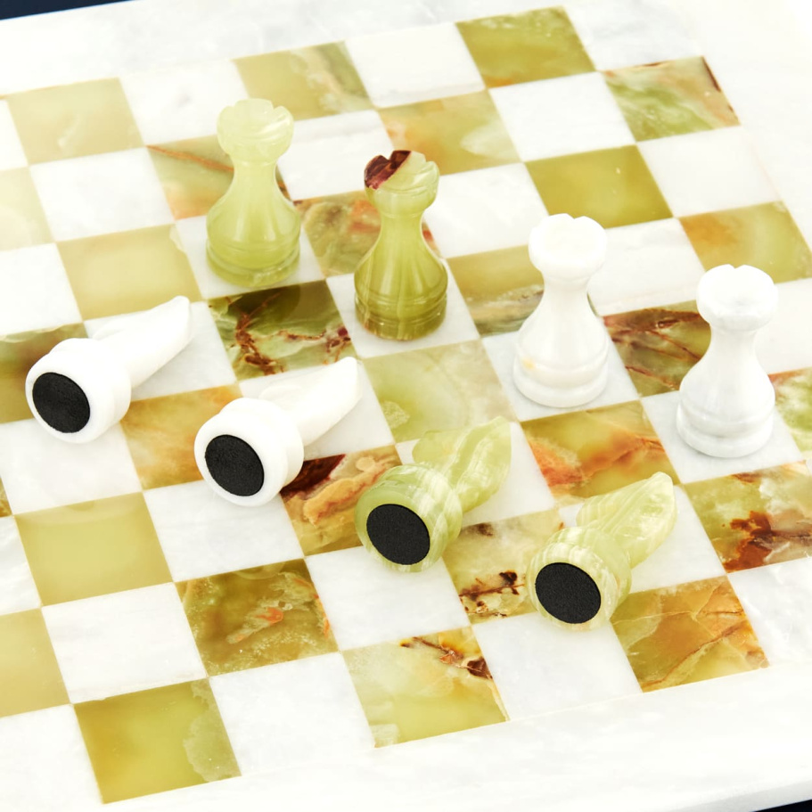 Шахматы каменные "Карфаген" мрамор и оникс 40 купить в Санкт-Петербурге