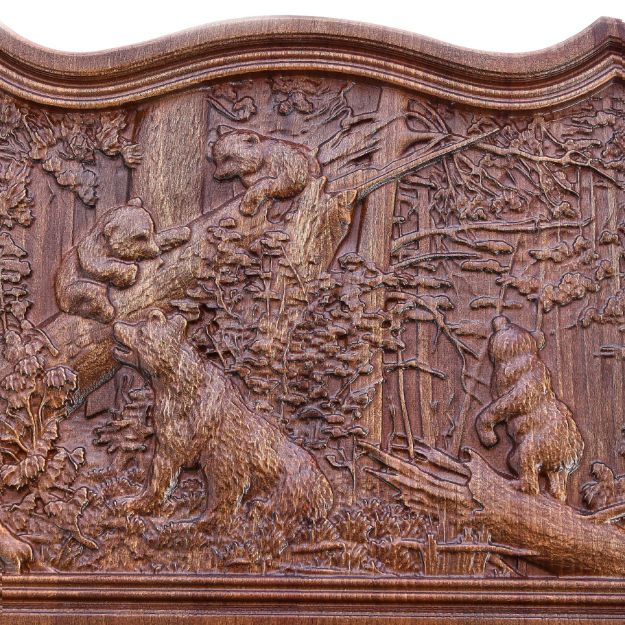 Нарды резные Ивановские мини "Мишки" 35, WoodG купить в Санкт-Петербурге