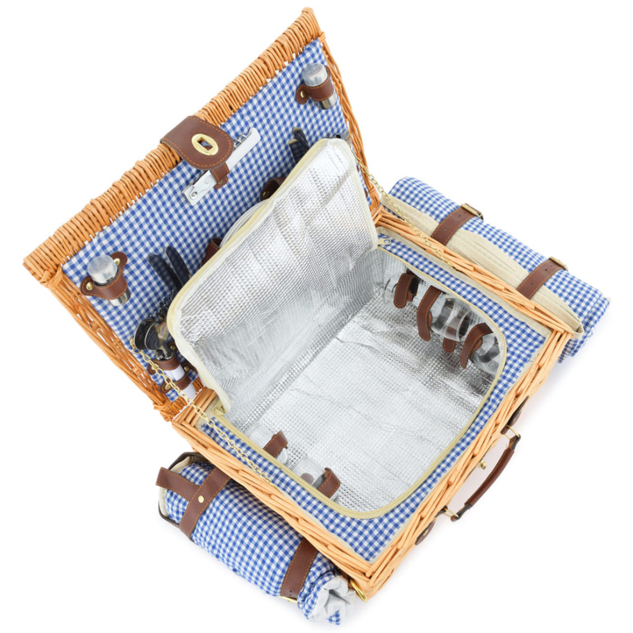Корзина для пикника "Кассандра" (на 4 персоны) с пледом купить в Санкт-Петербурге
