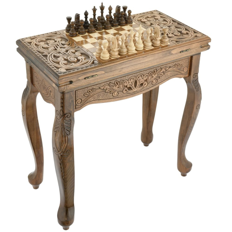 Стол ломберный Шахматы + Нарды резные "Эспада" 60, Harutyunyan