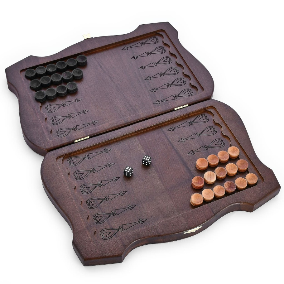 Нарды резные Ивановские мини "Мишки" 35, WoodG купить в Санкт-Петербурге