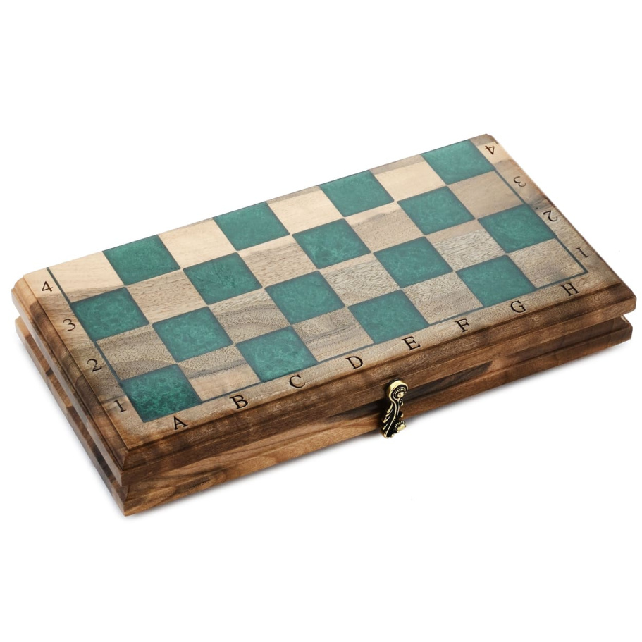 Шахматы + нарды резные "Нефрит" 30 купить в Санкт-Петербурге