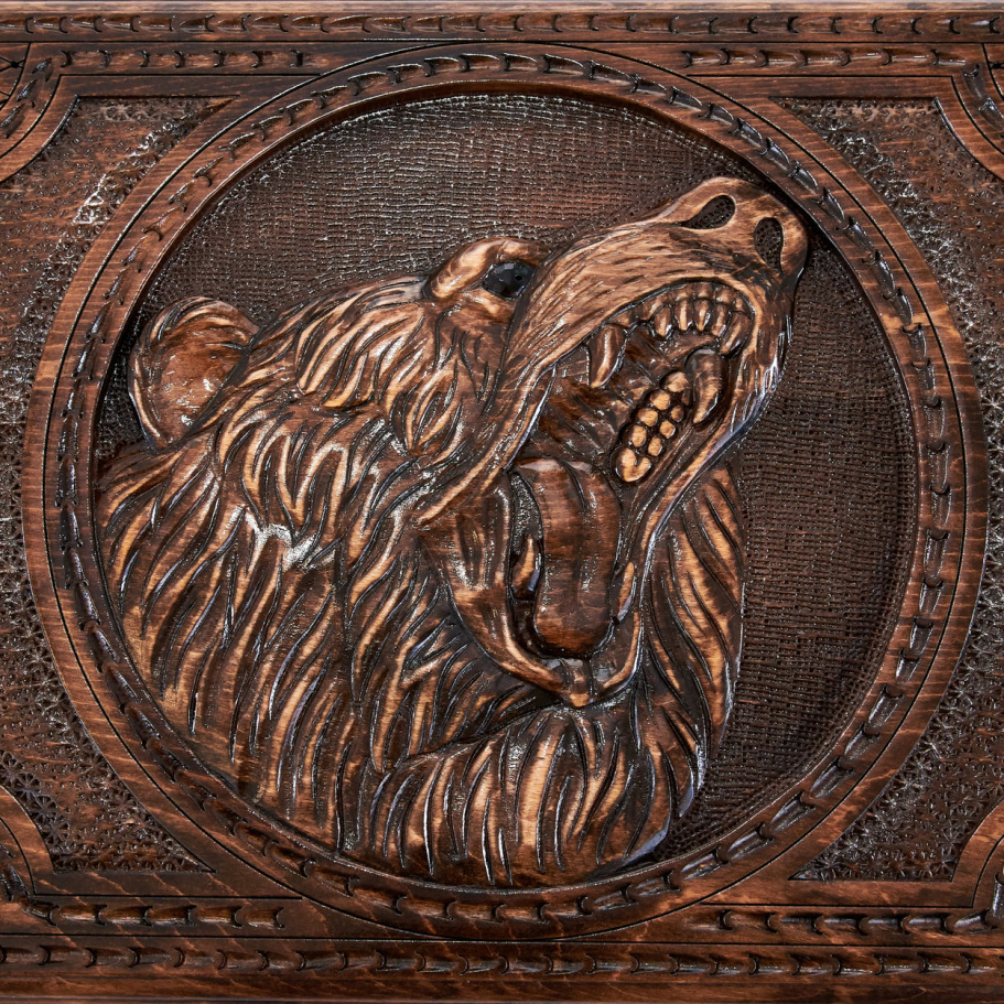 Нарды резные "Ярый медведь" большие 60, Harutyunyan купить в Санкт-Петербурге