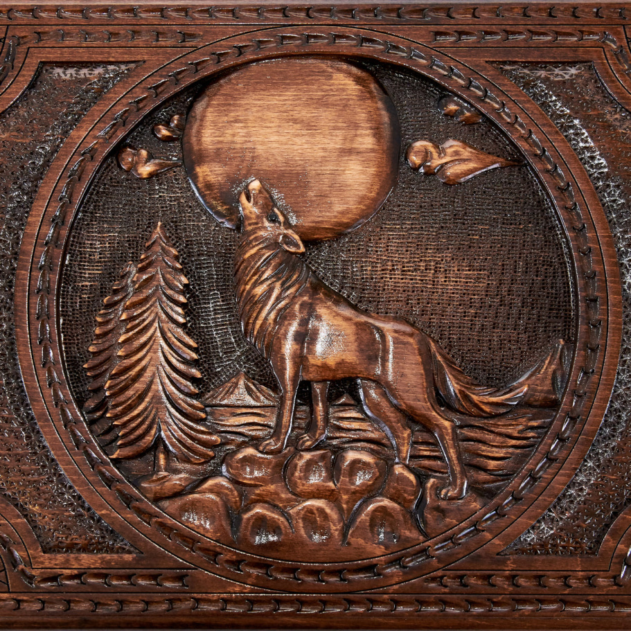 Нарды резные "Ночной волк" большие 60, Harutyunyan купить в Санкт-Петербурге