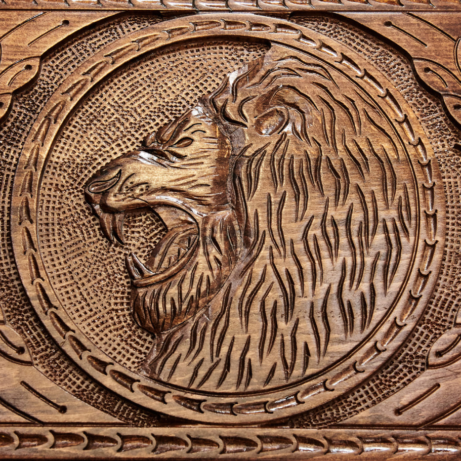 Нарды резные "Оскал Льва" средние 50, Harutyunyan купить в Санкт-Петербурге