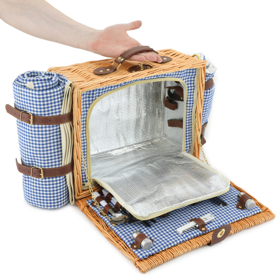 Корзина для пикника "Кассандра" (на 4 персоны) с пледом купить в Санкт-Петербурге