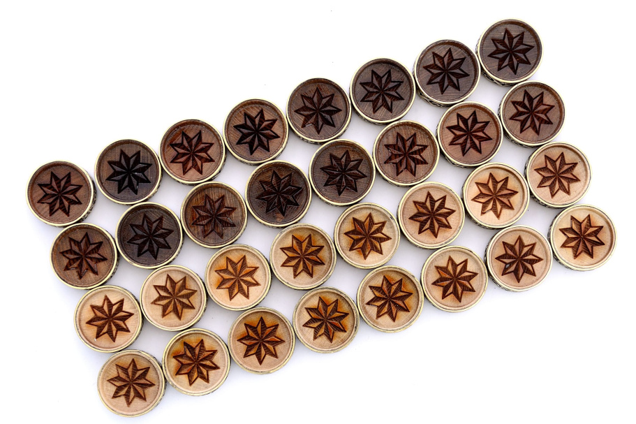 Набор фишек для нард "Звезда" с бронзой, 29 мм, Harutyunyan купить в Санкт-Петербурге