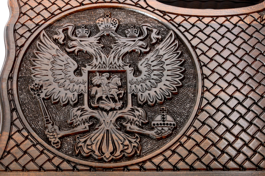 Нарды резные  "Герб России 3"  большие 60, Harutyunyan купить в Санкт-Петербурге