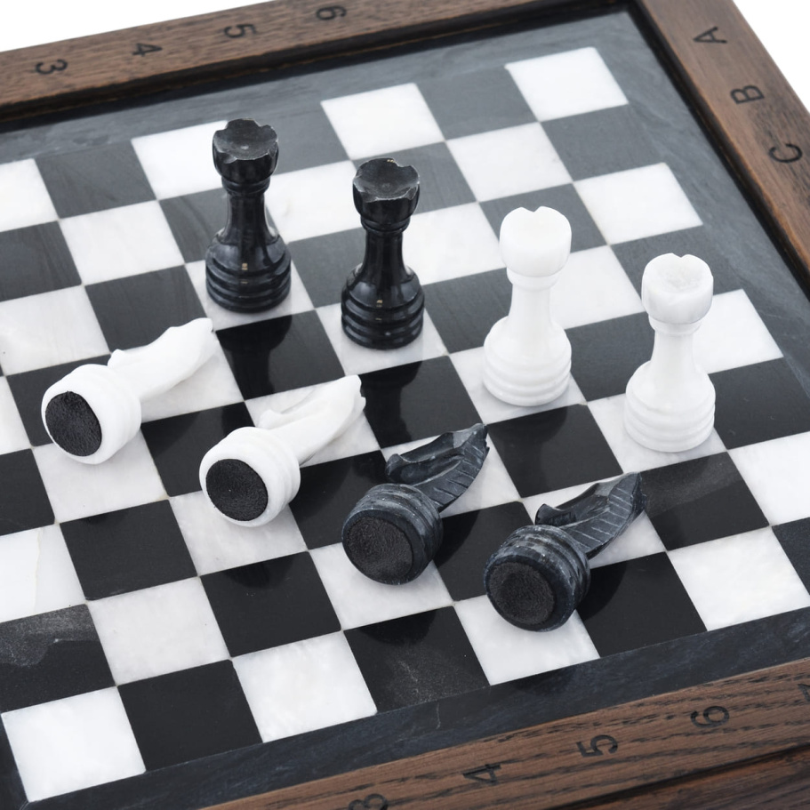 Шахматы из камня "Эпос" мрамор 30 купить в Санкт-Петербурге