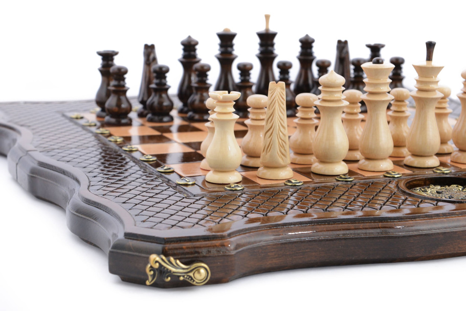 Шахматы + нарды резные "Флагман" 50, Harutyunyan купить в Санкт-Петербурге