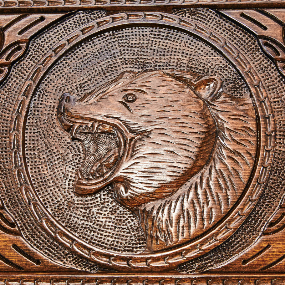 Нарды резные "Оскал Медведя" средние 50, Harutyunyan купить в Санкт-Петербурге