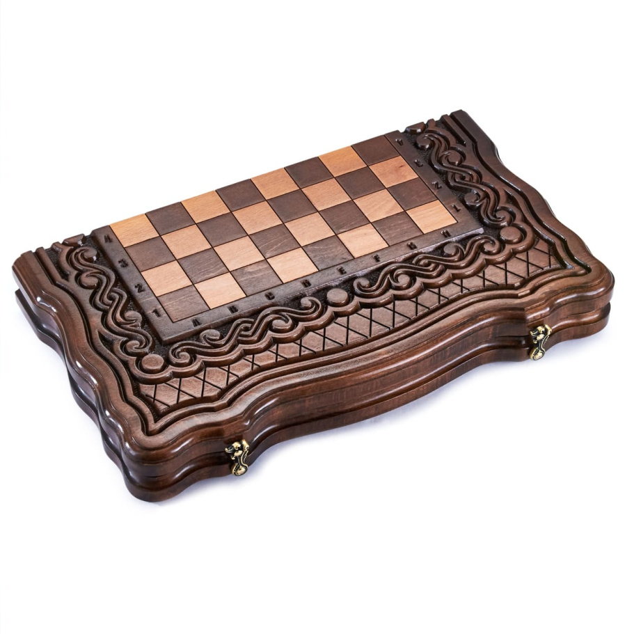 Шахматы + нарды резные "Бриз" 40, Harutyunyan купить в Санкт-Петербурге