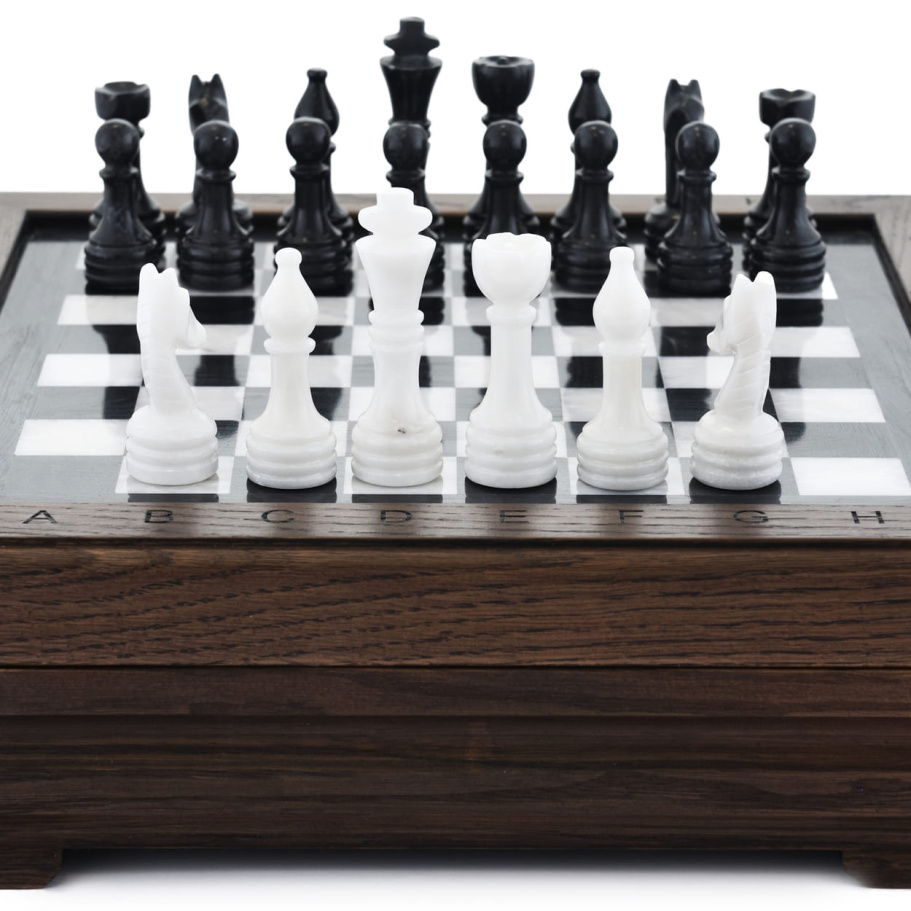 Шахматы из камня "Эпос" мрамор 30 купить в Санкт-Петербурге