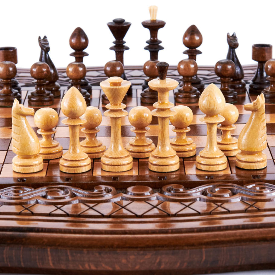 Шахматы + нарды резные "Бриз" 40, Harutyunyan купить в Санкт-Петербурге