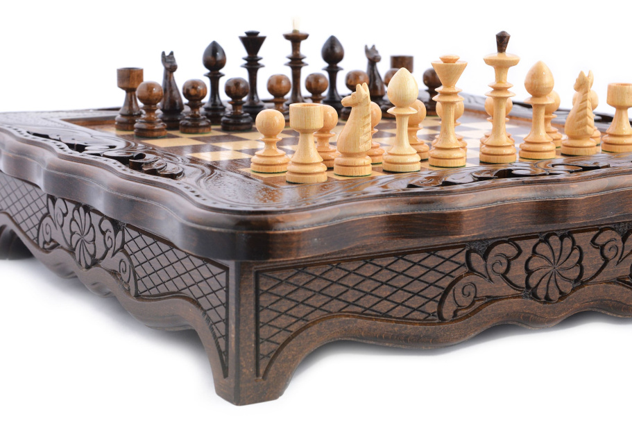 Шахматы резные в ларце "Гандикап" 40, Harutyunyan купить в Санкт-Петербурге