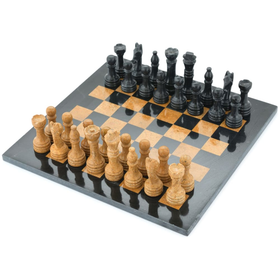 Шахматы из камня "Илион" мрамор и ракушечник 30