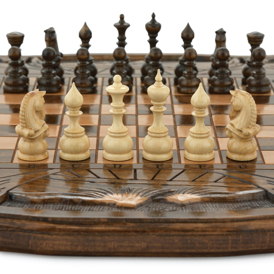 Шахматы + нарды резные "Вольные Горы" 50, Harutyunyan купить в Санкт-Петербурге