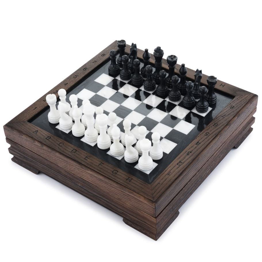 Шахматы из камня "Эпос" мрамор 30